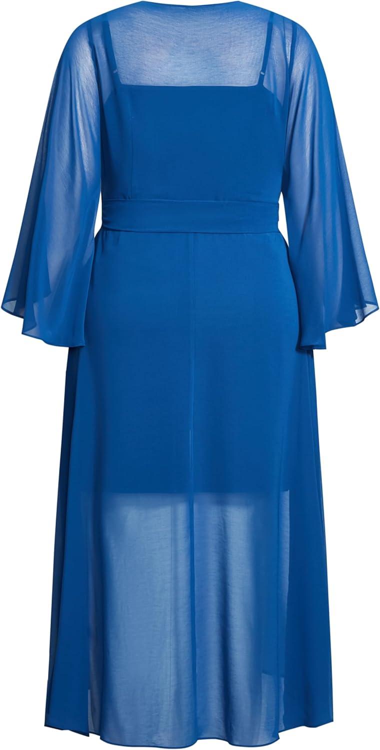 image:imageCity Chic Womens Plus Size Cocktail Dress Wrap MaxiBlue