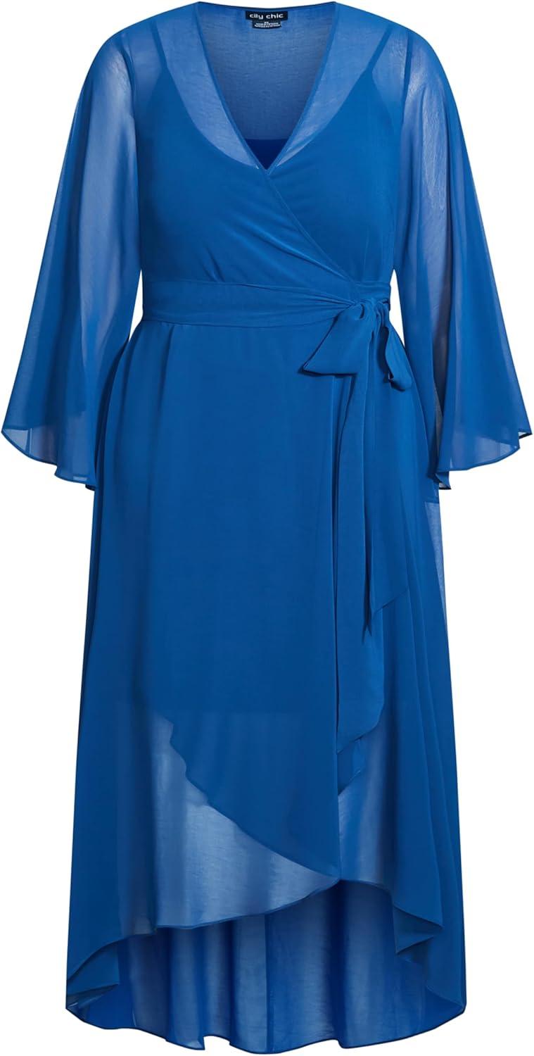 image:imageCity Chic Womens Plus Size Cocktail Dress Wrap MaxiBlue