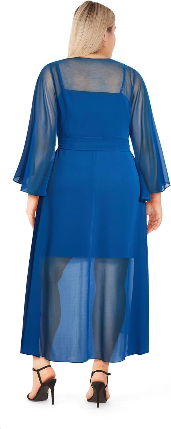 image:imageCity Chic Womens Plus Size Cocktail Dress Wrap MaxiBlue