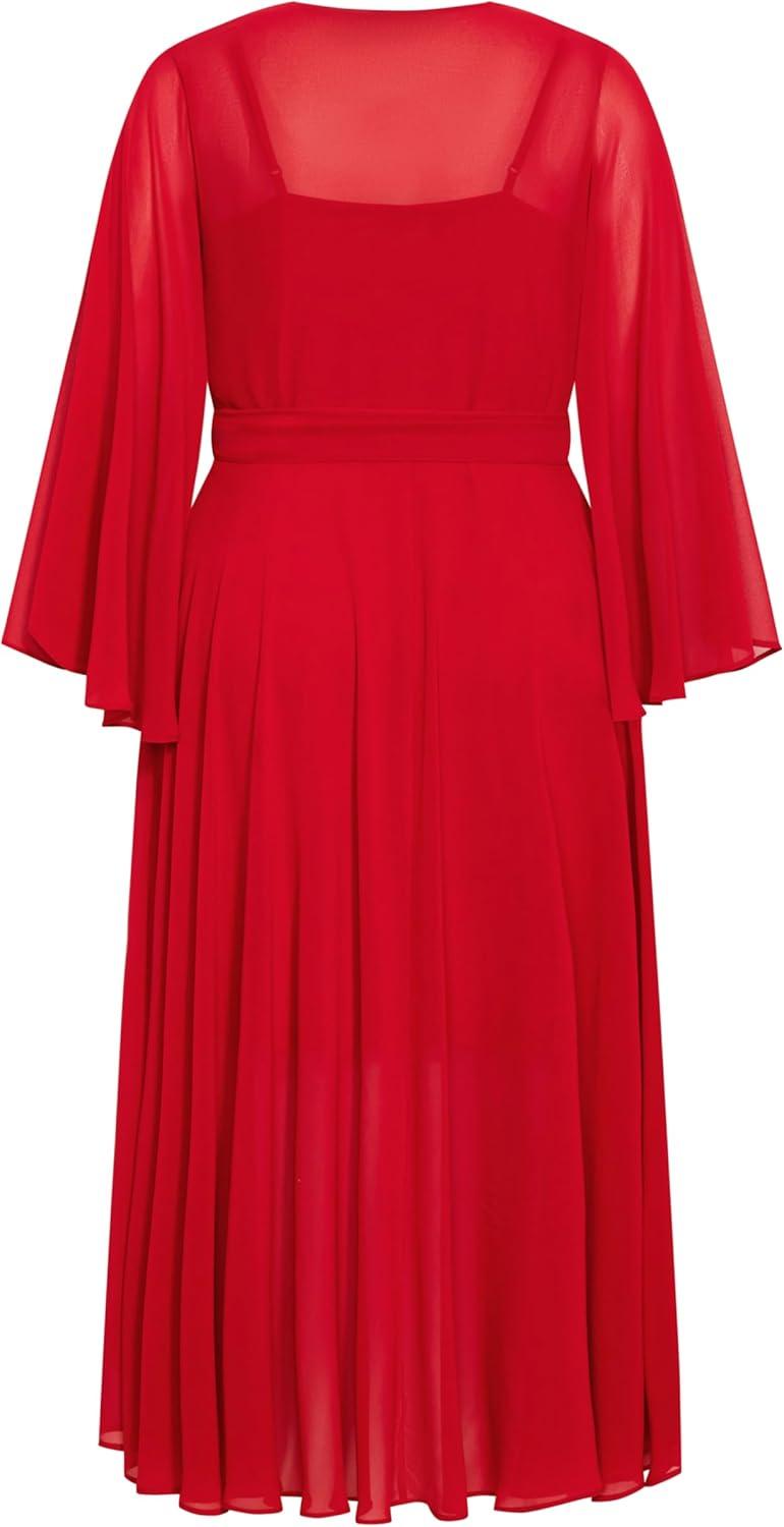 image:imageCity Chic Womens Plus Size Cocktail Dress Wrap MaxiRed