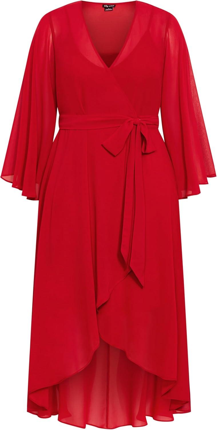 image:imageCity Chic Womens Plus Size Cocktail Dress Wrap MaxiRed