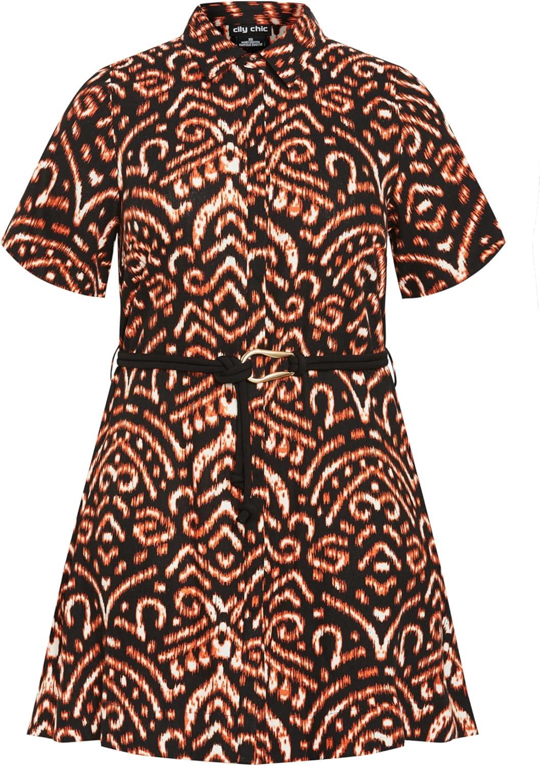 image:imageCity Chic Womens Plus Size Dress Becka PrintBlack Print