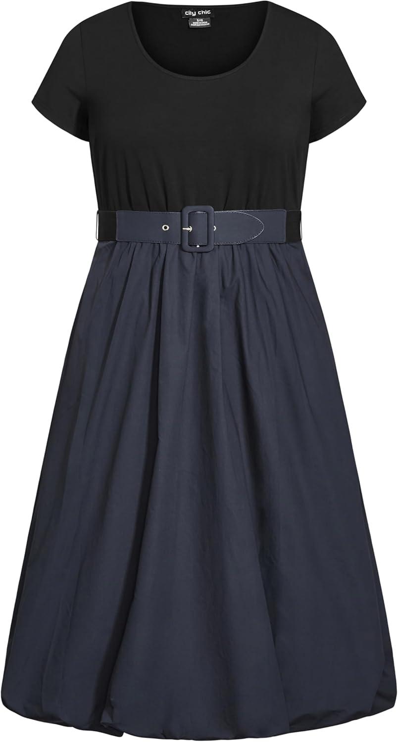 image:imageCity Chic Womens Plus Size Dress Lux DaysNavy Print