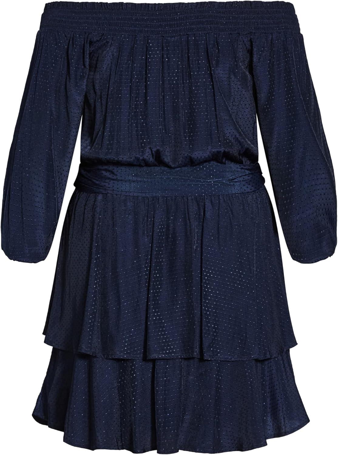 image:imageCity Chic Womens Plus Size Dress Maya FrillsNavy