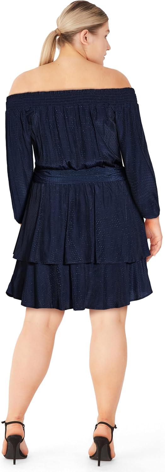 image:imageCity Chic Womens Plus Size Dress Maya FrillsNavy