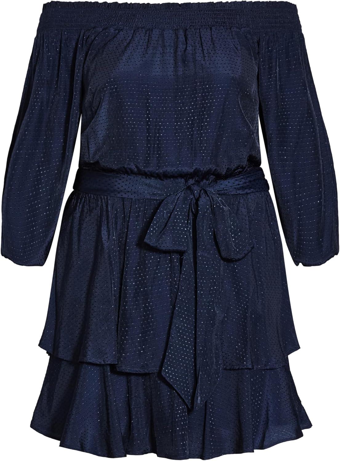 image:imageCity Chic Womens Plus Size Dress Maya FrillsNavy