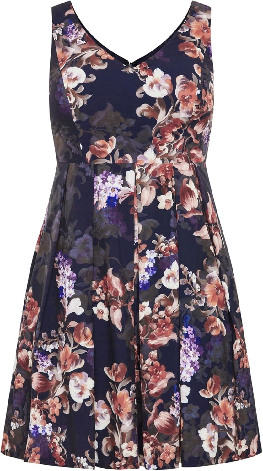image:imageCity Chic Womens Plus Size Dress Ora PrintNavy Print