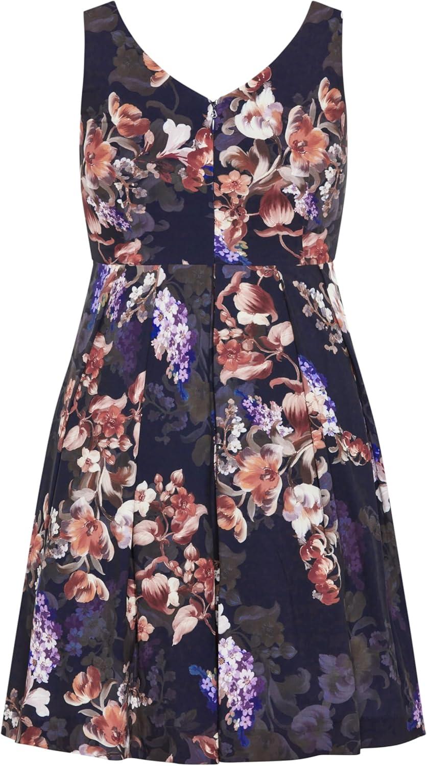 image:imageCity Chic Womens Plus Size Dress Ora PrintNavy Print