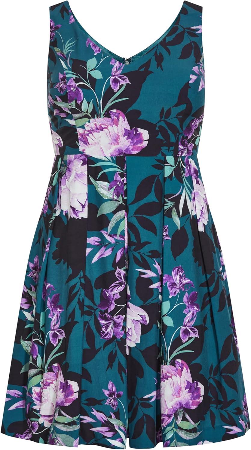 image:imageCity Chic Womens Plus Size Dress Ora PrintTeal Bloom
