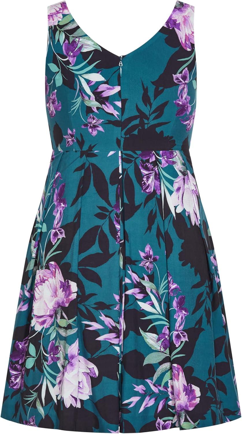 image:imageCity Chic Womens Plus Size Dress Ora PrintTeal Bloom