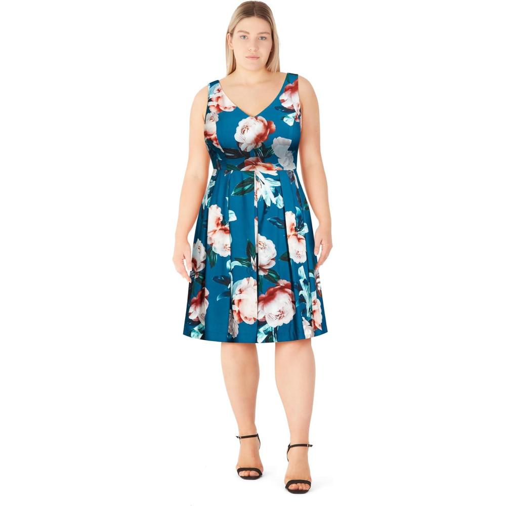 image:imageCity Chic Womens Plus Size Dress DariaTeal Print