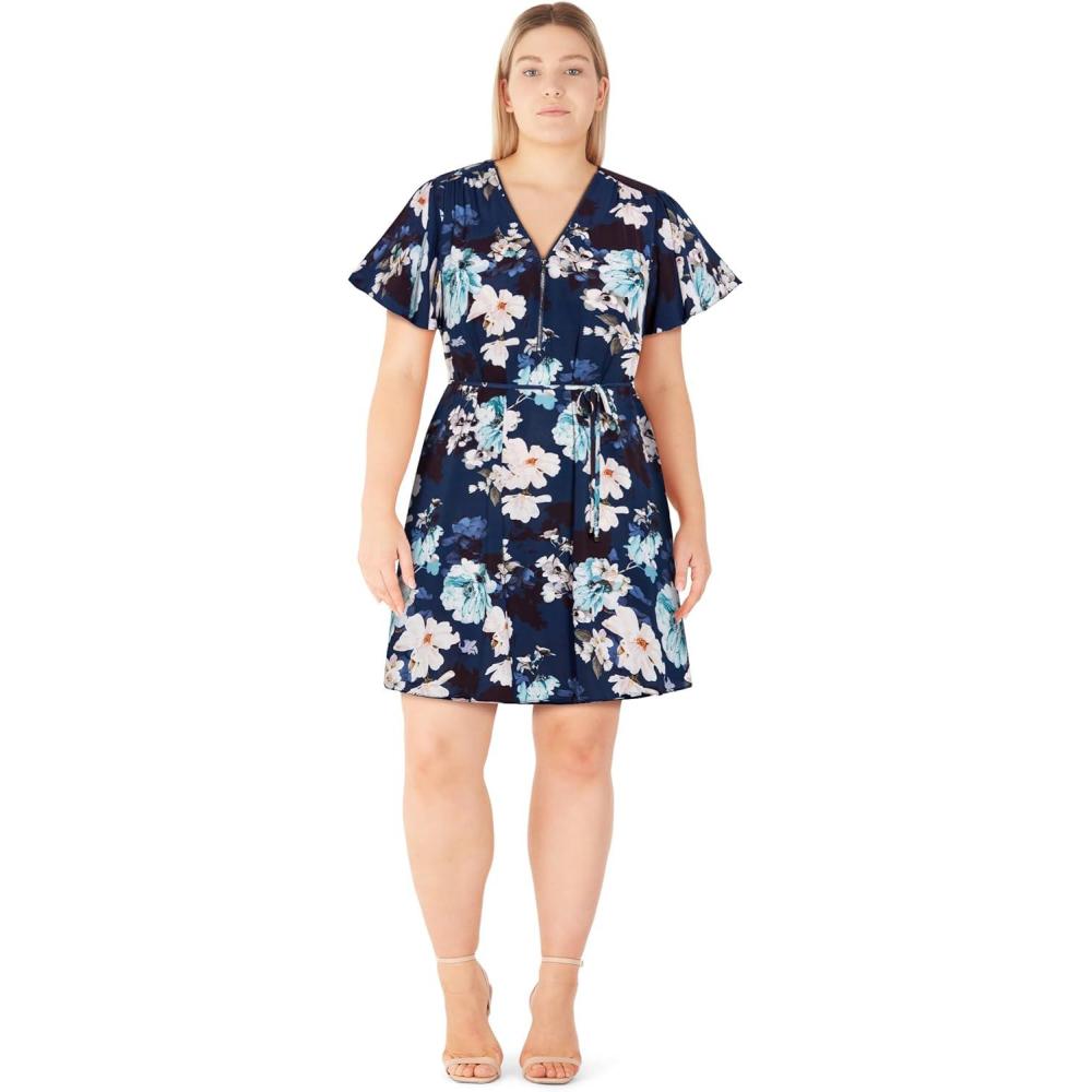 image:imageCity Chic Womens Plus Size Dress  Juna PrintNavy Print