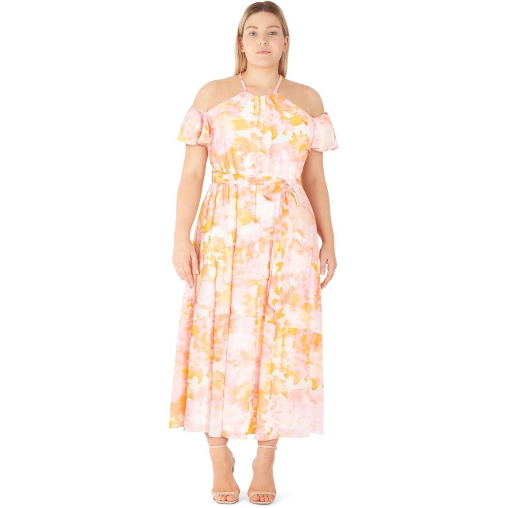image:imageCity Chic Womens Plus Size Dress Kerri Print MaxiPink Print