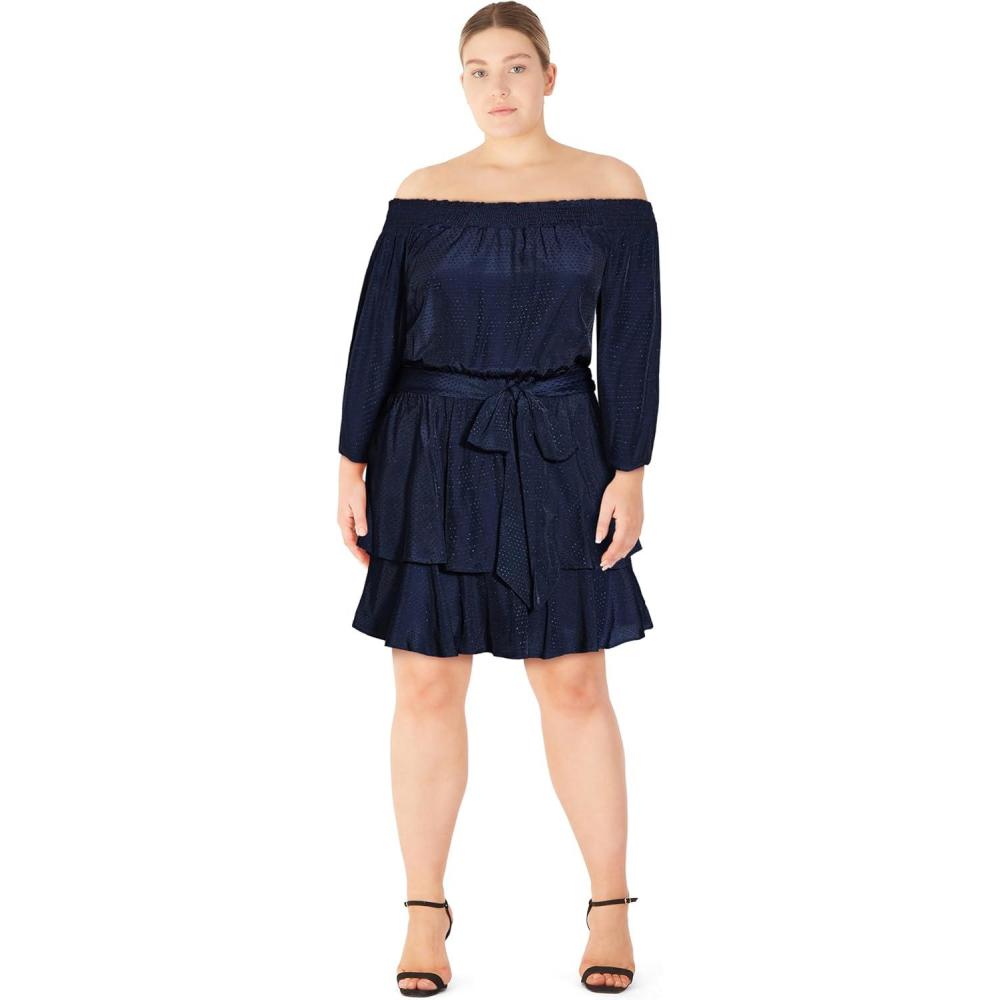 image:imageCity Chic Womens Plus Size Dress  Maya FrillsNavy