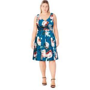 City Chic Women’s Plus Size Dress – Daria(Teal Print)