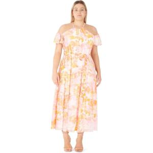 City Chic Women’s Plus Size Dress – Kerri Print Maxi(Pink Print)