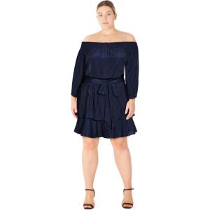 City Chic Women’s Plus Size Dress – Maya Frills(Navy)