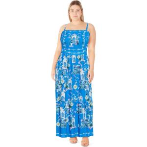City Chic Women’s Plus Size Dress – Mira Print Maxi(Blue)