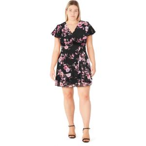 City Chic Women’s Plus Size Dress – Serene Print(Black Bloom)