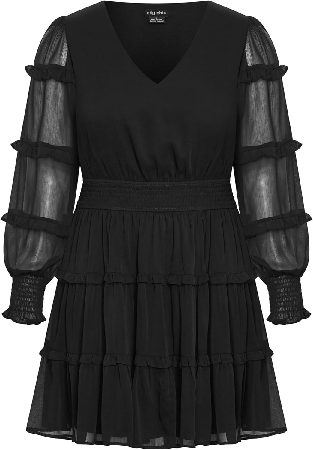 image:imageCity Chic Womens Plus Size Cocktail Dress Daisy JuneBlack