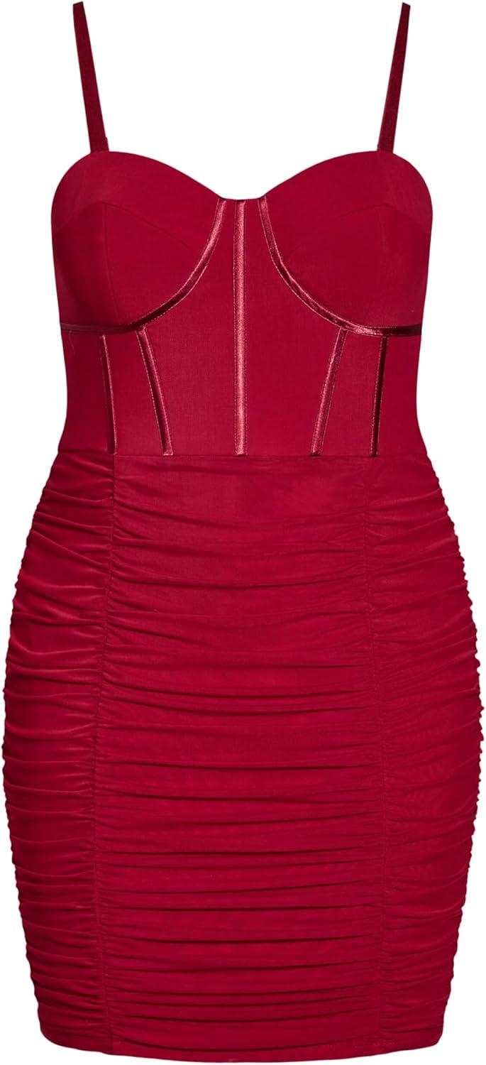 image:imageCity Chic Womens Plus Size Cocktail Dress Lexi MeshRed