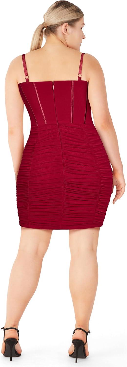 image:imageCity Chic Womens Plus Size Cocktail Dress Lexi MeshRed
