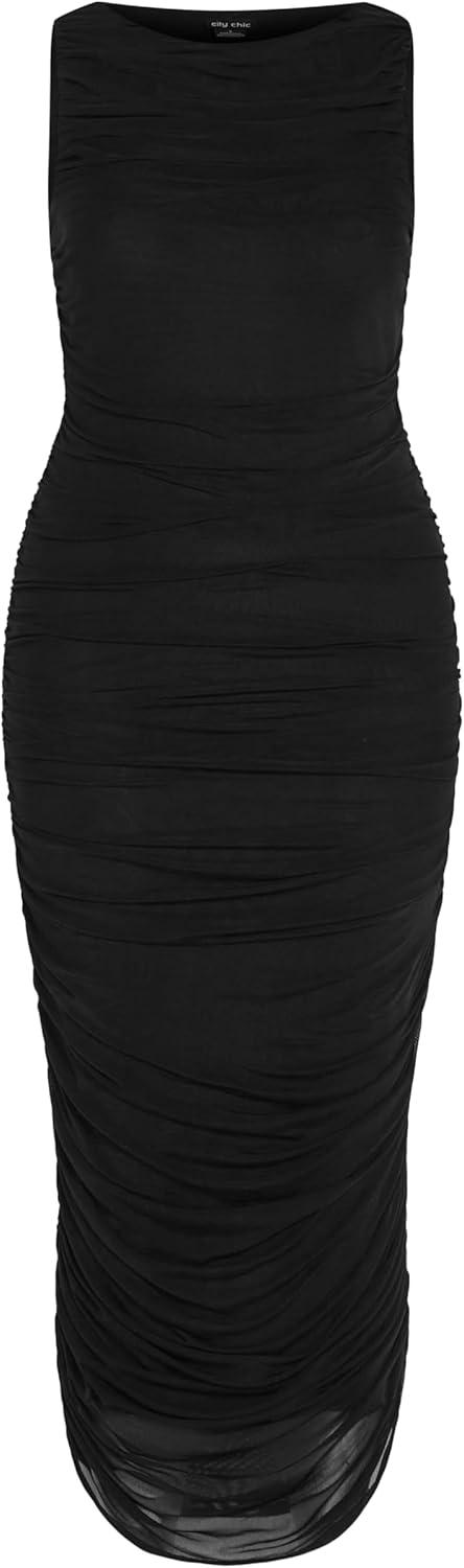 image:imageCity Chic Womens Plus Size Cocktail Dress Nova MidiBlack
