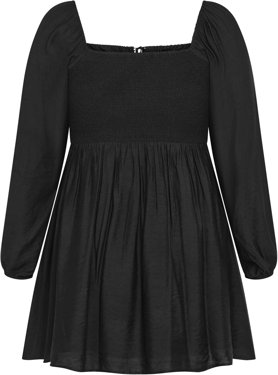 image:imageCity Chic Womens Plus Size Dress Abbie Long Sleeve MiniBlack
