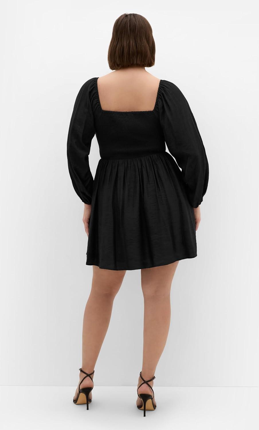 image:imageCity Chic Womens Plus Size Dress Abbie Long Sleeve MiniBlack