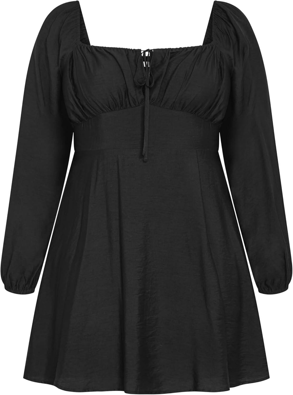 image:imageCity Chic Womens Plus Size Dress Abbie Long Sleeve MiniBlack