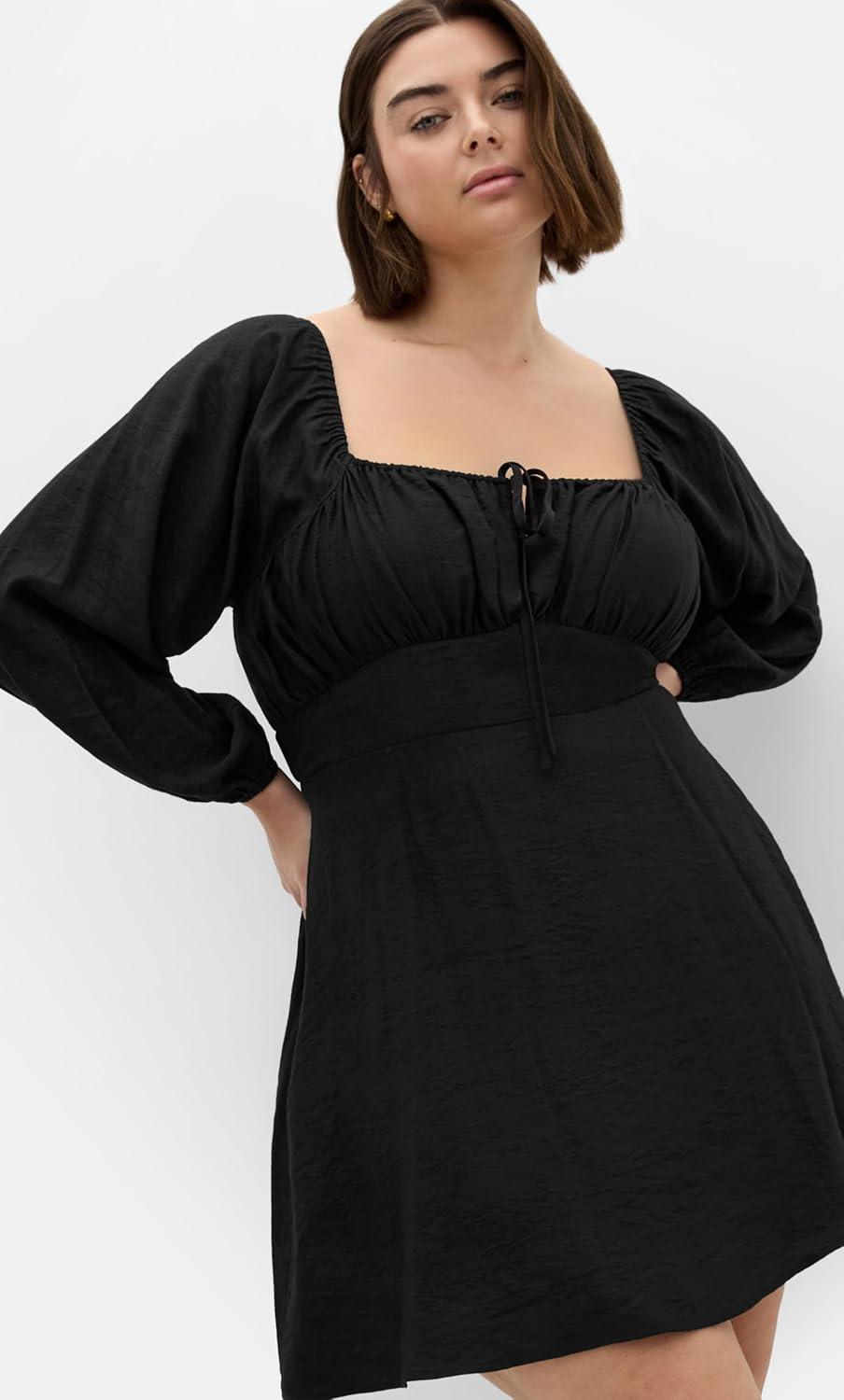 image:imageCity Chic Womens Plus Size Dress Abbie Long Sleeve MiniBlack