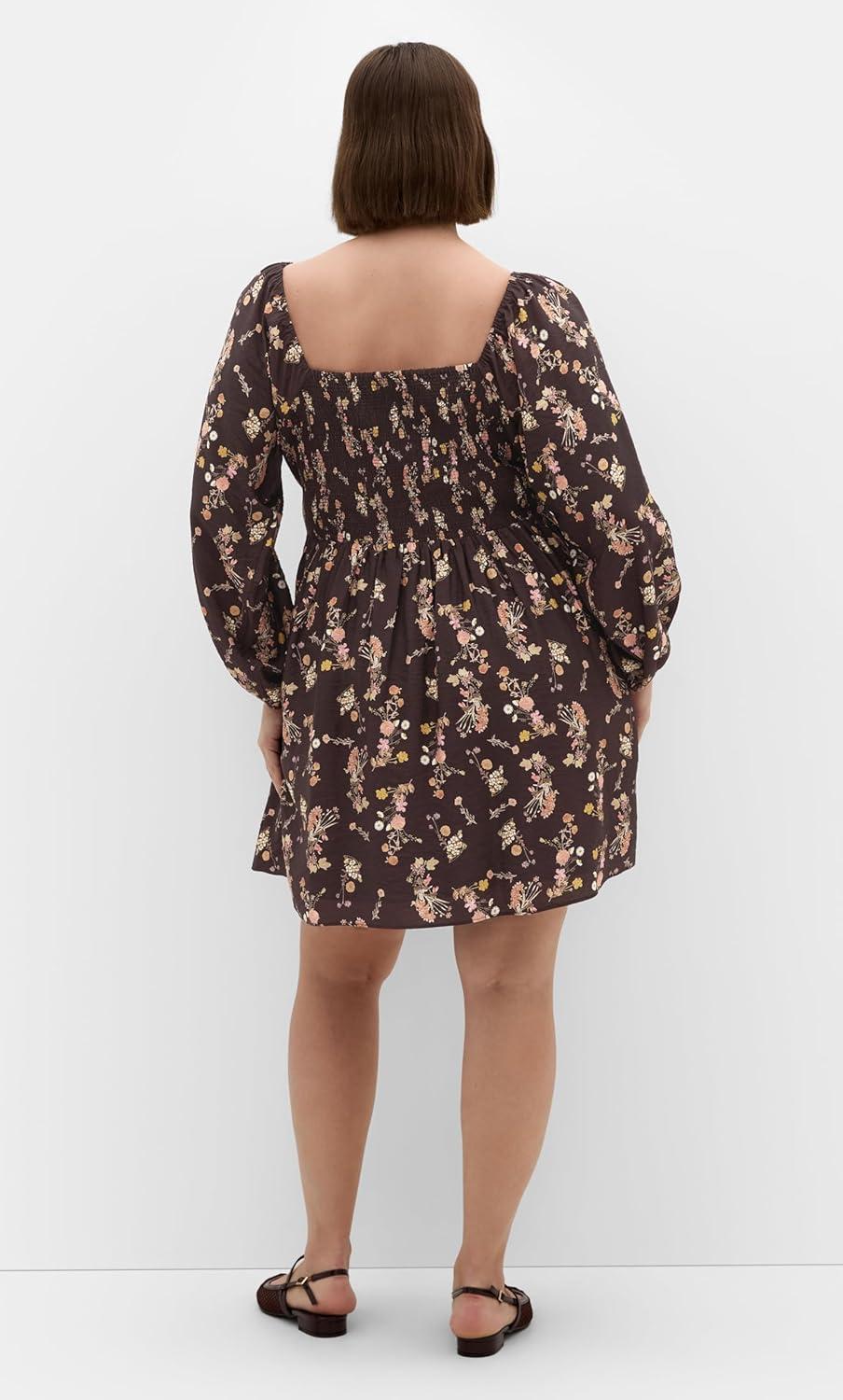 image:imageCity Chic Womens Plus Size Dress Abbie Long Sleeve Print MiniCocoa Bloom