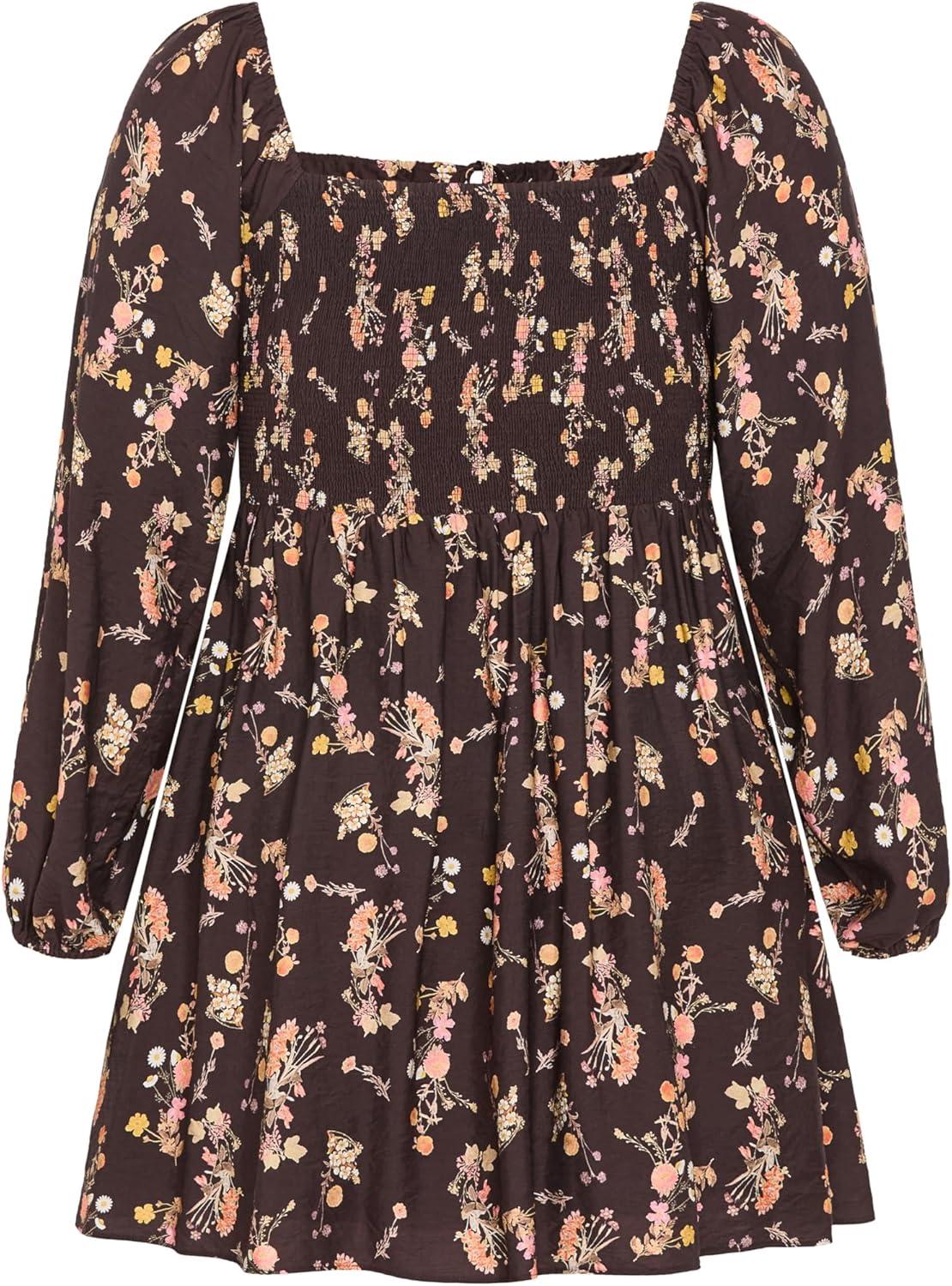 image:imageCity Chic Womens Plus Size Dress Abbie Long Sleeve Print MiniCocoa Bloom