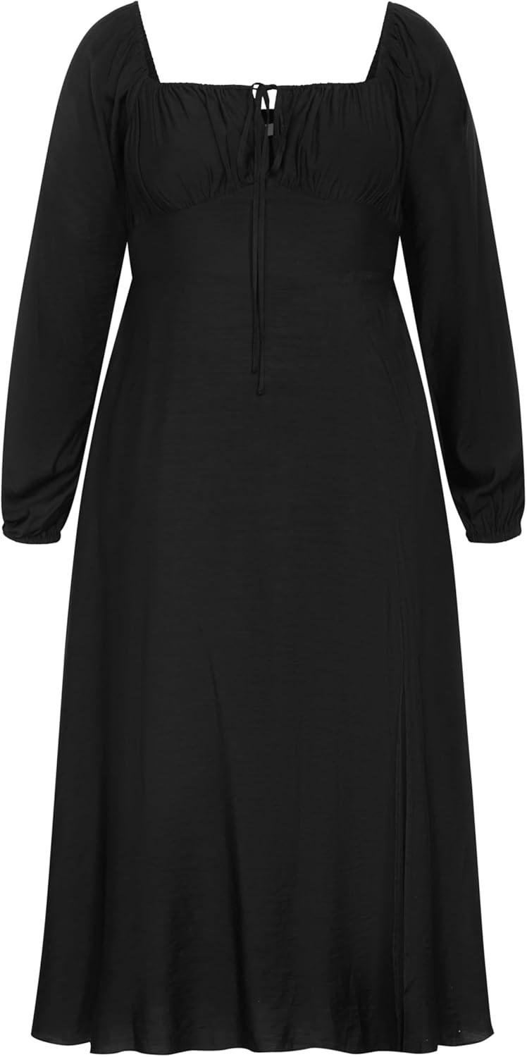 image:imageCity Chic Womens Plus Size Dress Abbigail Long SleeveBlack