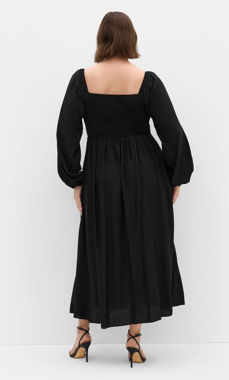 image:imageCity Chic Womens Plus Size Dress Abbigail Long SleeveBlack