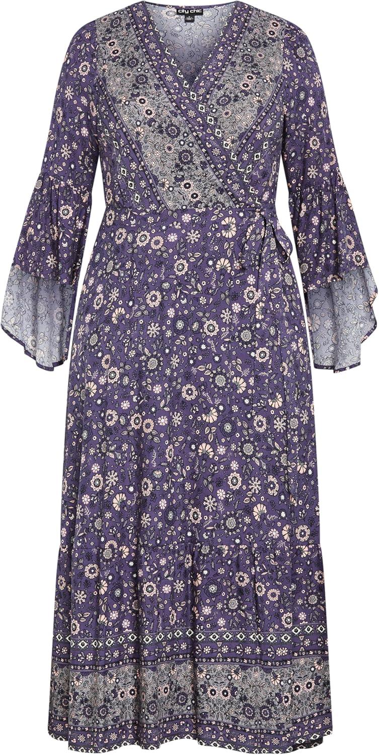 image:imageCity Chic Womens Plus Size Dress Adhara MaxiBlue Floral