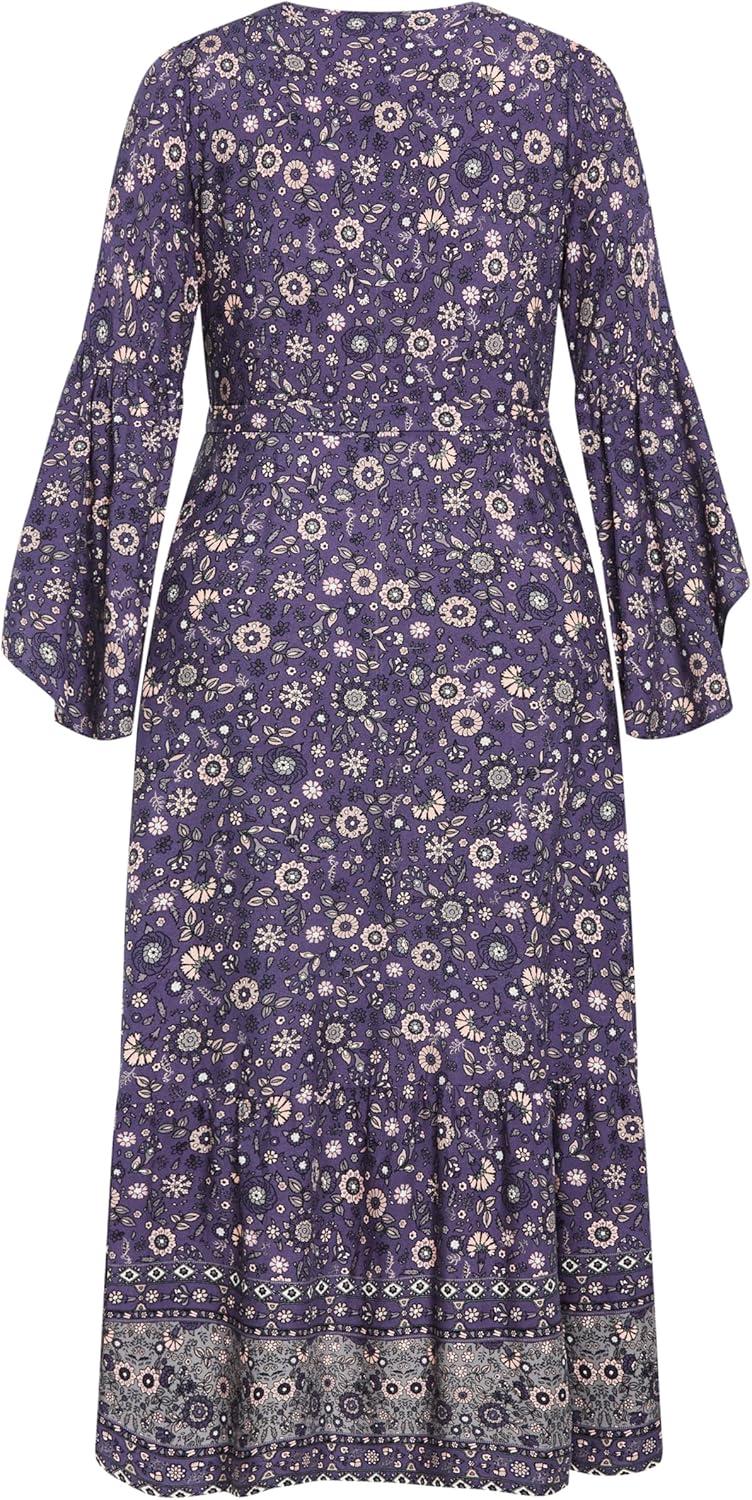 image:imageCity Chic Womens Plus Size Dress Adhara MaxiBlue Floral