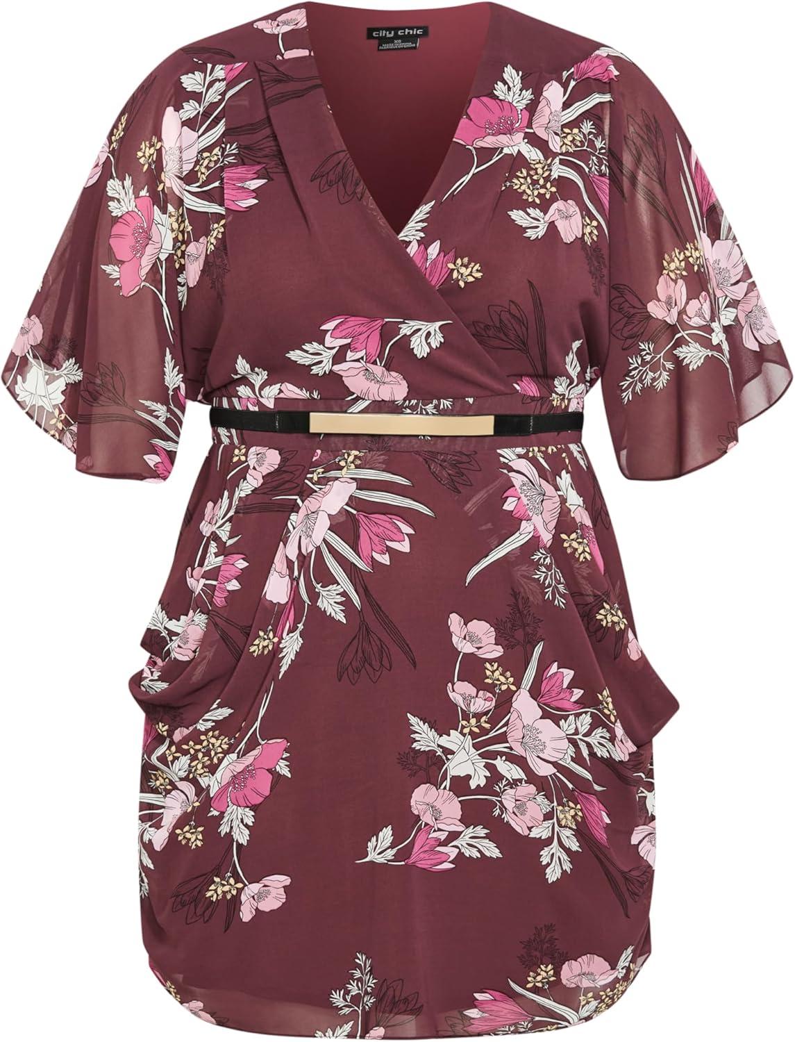 image:imageCity Chic Womens Plus Size Dress AishaPurple Floral