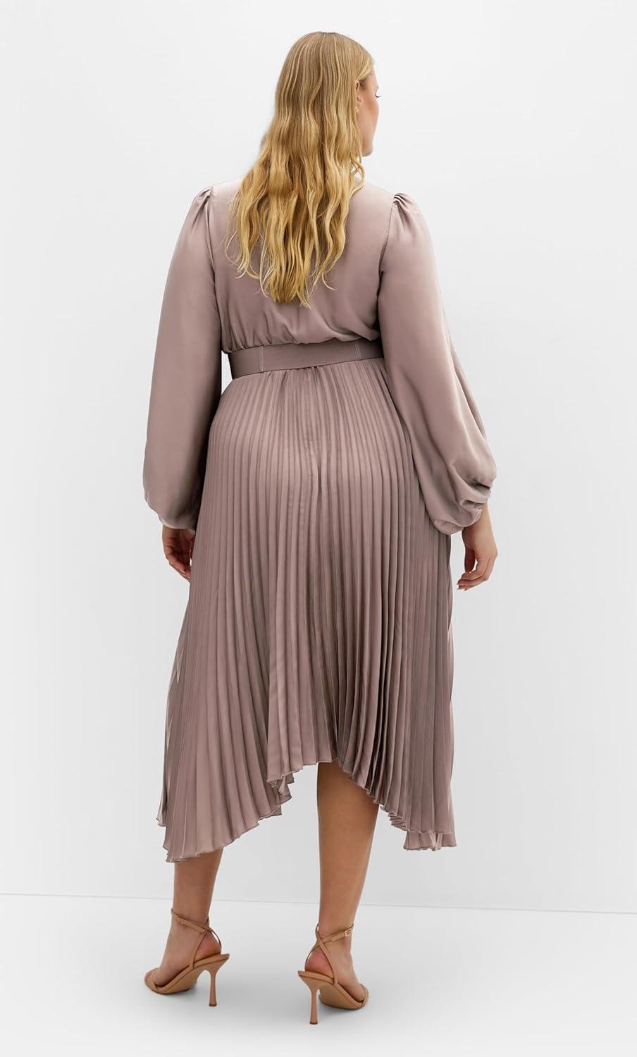 image:imageCity Chic Womens Plus Size Dress Amara Pleat MidiMink
