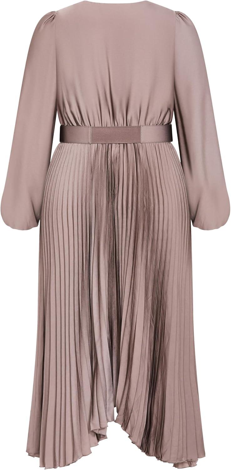 image:imageCity Chic Womens Plus Size Dress Amara Pleat MidiMink