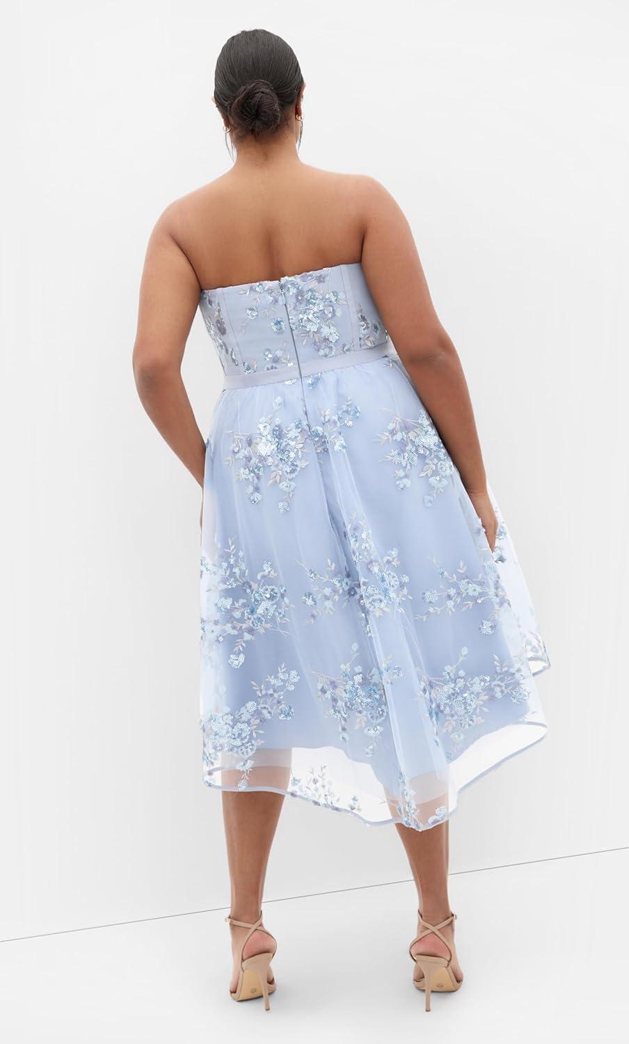 image:imageCity Chic Womens Plus Size Dress Ambrosia Strapless TulleSoft Blue