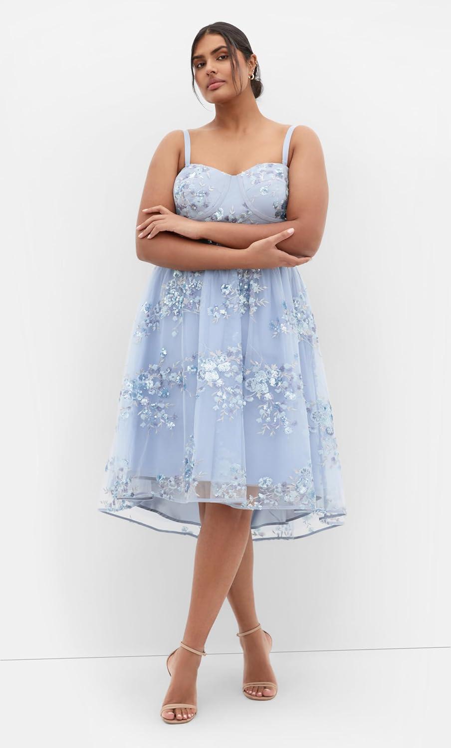 image:imageCity Chic Womens Plus Size Dress Ambrosia Strapless TulleSoft Blue