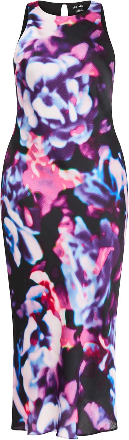 image:imageCity Chic Womens Plus Size Dress Andi PrintNeon Print