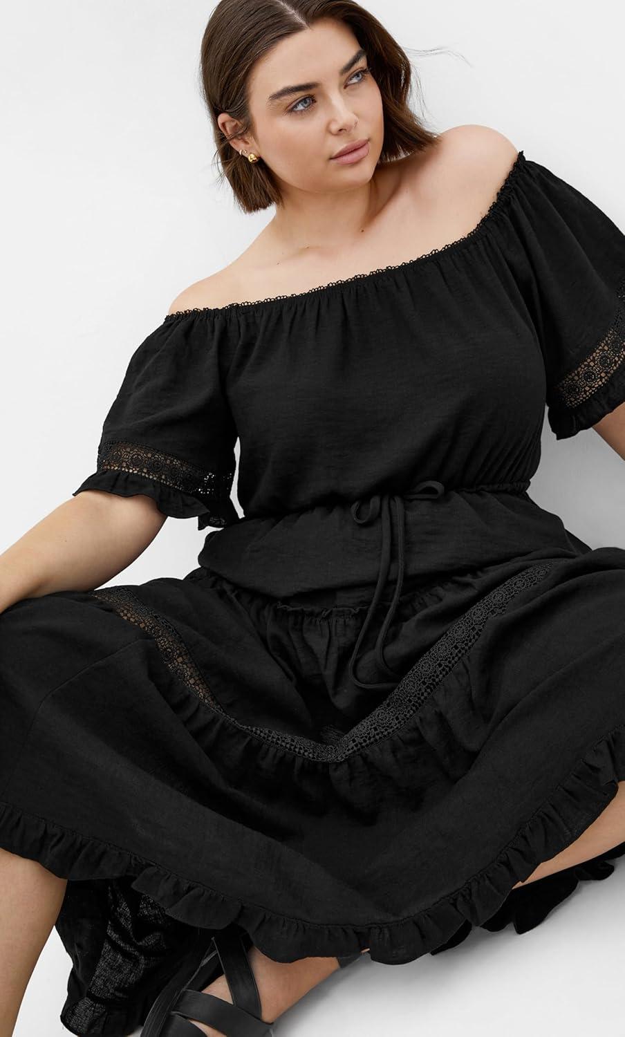 image:imageCity Chic Womens Plus Size Dress Angel MidiBlack
