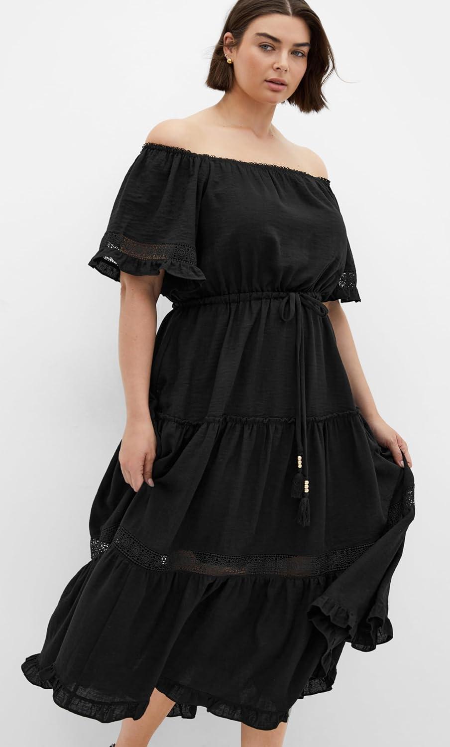 image:imageCity Chic Womens Plus Size Dress Angel MidiBlack