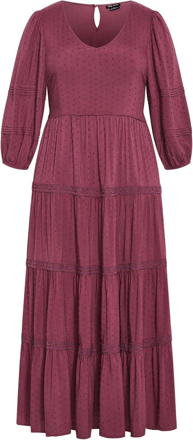 image:imageCity Chic Womens Plus Size Dress Brooklynn MaxiPurple