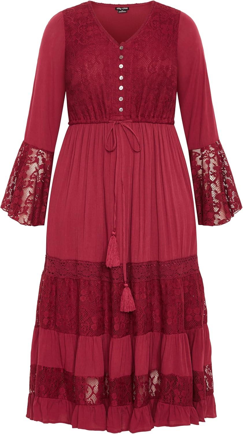 image:imageCity Chic Womens Plus Size Dress Dulce MaxiRed