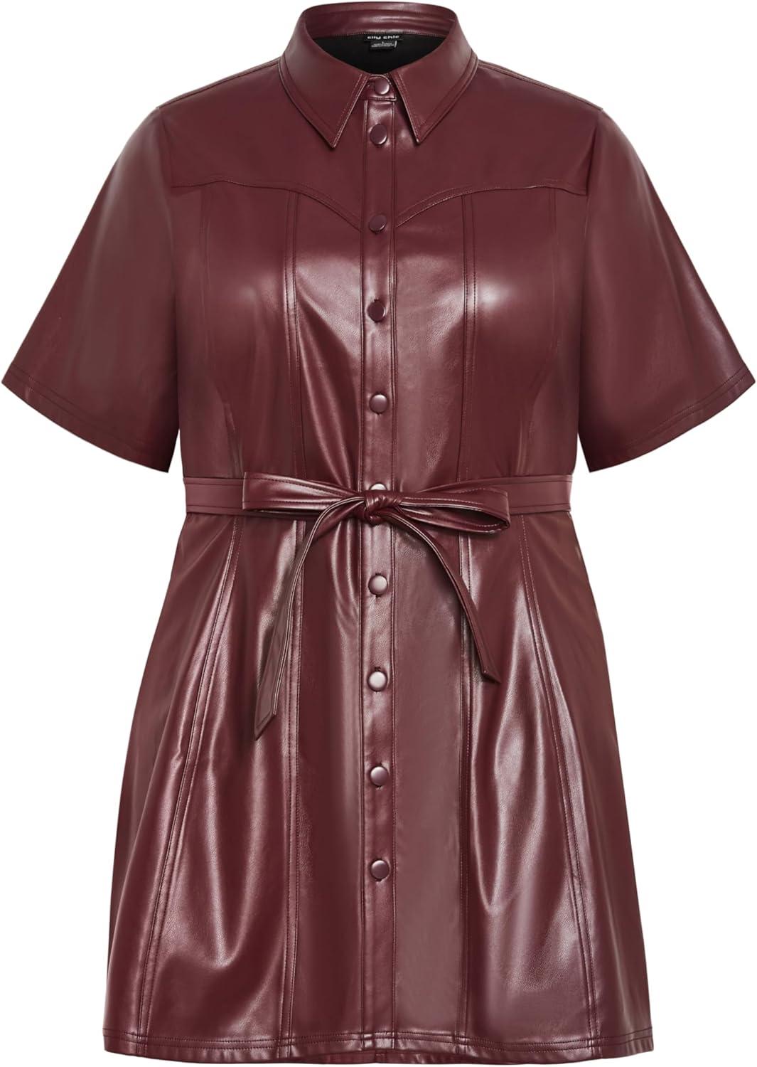 image:imageCity Chic Womens Plus Size Dress Field HunterBurgundy