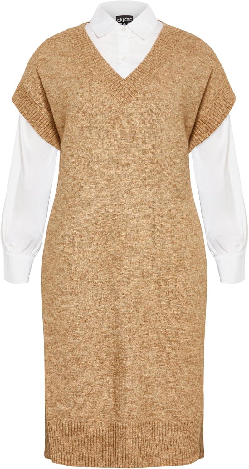 image:imageCity Chic Womens Plus Size Dress GloriaCaramel