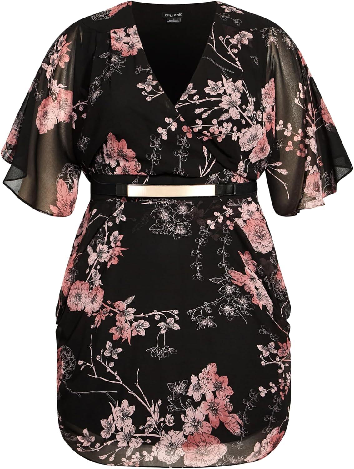 image:imageCity Chic Womens Plus Size Dress GwenBlack Print